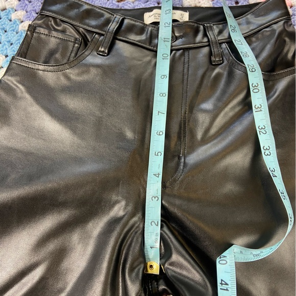 Abercrombie & Fitch The 90’s Straight Leg Ultra High Rise Faux-Leather Pants 27 - Picture 5 of 12